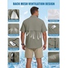 WULFUL Men’s Sun Protection Fishing Shirts UPF 50+ Lightweight Quick Dry Cooling Short Sleeve Shirts for Work Hiking Safari(Gray Green)