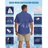 WULFUL Men’s Sun Protection Fishing Shirts UPF 50+ Lightweight Quick Dry Cooling Short Sleeve Shirts for Work Hiking Safari(Navy)
