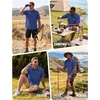 WULFUL Men’s Sun Protection Fishing Shirts UPF 50+ Lightweight Quick Dry Cooling Short Sleeve Shirts for Work Hiking Safari(Navy)