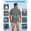 WULFUL Men’s Sun Protection Fishing Shirts UPF 50+ Lightweight Quick Dry Cooling Short Sleeve Shirts for Work Hiking Safari(Solid Shadow Grey)