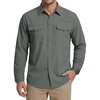 WULFUL Men’s Sun Protection Fishing Shirts UPF 50+ Lightweight Quick Dry Cooling Long Sleeve Shirts for Work Hiking Safari(Solid Shadow Grey)