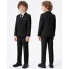WULFUL Boys’ Formal Slim Fit Suit,5 Piece Suit Set 5-16 Years,Jacket,Adjustable Waist Pants,Dress Shirt,Ties(Black)