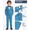 WULFUL Boys’ Formal Slim Fit Suit,5 Piece Suit Set 5-16 Years,Jacket,Adjustable Waist Pants,Dress Shirt,Ties(Blue)