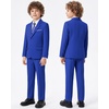 WULFUL Boys’ Formal Slim Fit Suit,5 Piece Suit Set 5-16 Years,Jacket,Adjustable Waist Pants,Dress Shirt,Ties(Royal Blue)