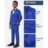 WULFUL Boys’ Formal Slim Fit Suit,5 Piece Suit Set 5-16 Years,Jacket,Adjustable Waist Pants,Dress Shirt,Ties(Royal Blue)