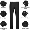 Men’s 3 Piece Suit Set, One Button Slim Fit Solid Jacket Vest Pants, Prom Party Wedding Business Suits for Men(Black)
