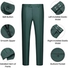 Men’s 3 Piece Suit Set, One Button Slim Fit Solid Jacket Vest Pants, Prom Party Wedding Business Suits for Men(Blackish Green)