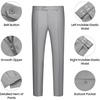 Men’s 3 Piece Suit Set, One Button Slim Fit Solid Jacket Vest Pants, Prom Party Wedding Business Suits for Men(Light Gray)