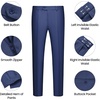 Men’s 3 Piece Suit Set, One Button Slim Fit Solid Jacket Vest Pants, Prom Party Wedding Business Suits for Men(Navy)