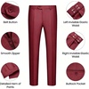Men’s 3 Piece Suit Set, One Button Slim Fit Solid Jacket Vest Pants, Prom Party Wedding Business Suits for Men(Red)