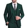 Men’s 3 Piece Suit Set, One Button Slim Fit Solid Jacket Vest Pants, Prom Party Wedding Business Suits for Men(Blackish Green)