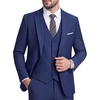 Men’s 3 Piece Suit Set, One Button Slim Fit Solid Jacket Vest Pants, Prom Party Wedding Business Suits for Men(Navy)
