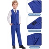 WULFUL Boys Suits 5-Pieces Formal Slim Fit Tuxedo Suit Set,Teen Suits for Wedding Ring Bearer Church Outfit(Royal Blue)