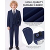 WULFUL Boys Suits 6-Pieces Slim Fit Formal Kids Suit Tuxedo Wedding Ring Bearer Outfit with Adjustable Waist(Navy Blue)