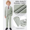 WULFUL Boys Suits 6-Pieces Slim Fit Formal Kids Suit Tuxedo Wedding Ring Bearer Outfit with Adjustable Waist(Sage Green)
