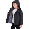 WULFUL Girl’s Waterproof Ski Jacket Winter Warm Fleece Lined Snow Coat with Removable Hood for Kids Skiing Snowboarding(Black)