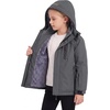 WULFUL Girl’s Waterproof Ski Jacket Winter Warm Fleece Lined Snow Coat with Removable Hood for Kids Skiing Snowboarding(Dark Grey)