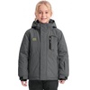 WULFUL Girl’s Waterproof Ski Jacket Winter Warm Fleece Lined Snow Coat with Removable Hood for Kids Skiing Snowboarding(Dark Grey)