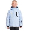 WULFUL Girl’s Waterproof Ski Jacket Winter Warm Fleece Lined Snow Coat with Removable Hood for Kids Skiing Snowboarding(Light Blue)