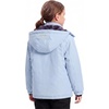 WULFUL Girl’s Waterproof Ski Jacket Winter Warm Fleece Lined Snow Coat with Removable Hood for Kids Skiing Snowboarding(Light Blue)