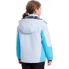 WULFUL Girl’s Waterproof Ski Jacket Winter Warm Fleece Lined Snow Coat with Removable Hood for Kids Skiing Snowboarding(Light Blue&blue)
