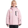 WULFUL Girl’s Waterproof Ski Jacket Winter Warm Fleece Lined Snow Coat with Removable Hood for Kids Skiing Snowboarding(Light Pink)