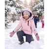WULFUL Girl’s Waterproof Ski Jacket Winter Warm Fleece Lined Snow Coat with Removable Hood for Kids Skiing Snowboarding(Light Pink)