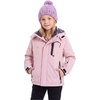 WULFUL Girl’s Waterproof Ski Jacket Winter Warm Fleece Lined Snow Coat with Removable Hood for Kids Skiing Snowboarding(Light Pink)