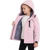 WULFUL Girl’s Waterproof Ski Jacket Winter Warm Fleece Lined Snow Coat with Removable Hood for Kids Skiing Snowboarding(Light Pink)