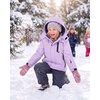 WULFUL Girl’s Waterproof Ski Jacket Winter Warm Fleece Lined Snow Coat with Removable Hood for Kids Skiing Snowboarding(Light Purple)