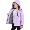 WULFUL Girl’s Waterproof Ski Jacket Winter Warm Fleece Lined Snow Coat with Removable Hood for Kids Skiing Snowboarding(Light Purple)