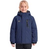 WULFUL Girl’s Waterproof Ski Jacket Winter Warm Fleece Lined Snow Coat with Removable Hood for Kids Skiing Snowboarding(Navy)
