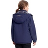 WULFUL Girl’s Waterproof Ski Jacket Winter Warm Fleece Lined Snow Coat with Removable Hood for Kids Skiing Snowboarding(Navy)