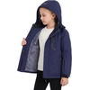WULFUL Girl’s Waterproof Ski Jacket Winter Warm Fleece Lined Snow Coat with Removable Hood for Kids Skiing Snowboarding(Navy)