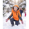 WULFUL Girl’s Waterproof Ski Jacket Winter Warm Fleece Lined Snow Coat with Removable Hood for Kids Skiing Snowboarding(Orange)