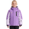WULFUL Girl’s Waterproof Ski Jacket Winter Warm Fleece Lined Snow Coat with Removable Hood for Kids Skiing Snowboarding(Purple)