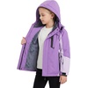 WULFUL Girl’s Waterproof Ski Jacket Winter Warm Fleece Lined Snow Coat with Removable Hood for Kids Skiing Snowboarding(Purple)