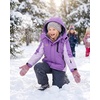 WULFUL Girl’s Waterproof Ski Jacket Winter Warm Fleece Lined Snow Coat with Removable Hood for Kids Skiing Snowboarding(Purple)