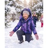 WULFUL Girl’s Waterproof Ski Jacket Winter Warm Fleece Lined Snow Coat with Removable Hood for Kids Skiing Snowboarding(Purple Star)
