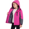 WULFUL Girl’s Waterproof Ski Jacket Winter Warm Fleece Lined Snow Coat with Removable Hood for Kids Skiing Snowboarding(Rose Red)