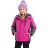 WULFUL Girl’s Waterproof Ski Jacket Winter Warm Fleece Lined Snow Coat with Removable Hood for Kids Skiing Snowboarding(Rose Red)