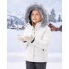 WULFUL Girls Winter Coats Fleece lined Puffer Jackets Kids Warm Outerwear With Detachable Hood(Beige)