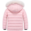 WULFUL Girls Winter Coats Fleece lined Puffer Jackets Kids Warm Outerwear With Detachable Hood(Light Pink)