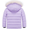 WULFUL Girls Winter Coats Fleece lined Puffer Jackets Kids Warm Outerwear With Detachable Hood(Light Purple)