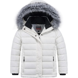 WULFUL Girls Winter Coats Fleece lined Puffer Jackets Kids Warm Outerwear With Detachable Hood(Beige)