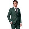 WULFUL Men’s 3 Piece Suit Set Slim Fit 2 Button Blazer Business Tuxedo Vest Jacket Pants Formal Wedding Prom(Dark Green)
