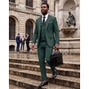 WULFUL Men’s 3 Piece Suit Set Slim Fit 2 Button Blazer Business Tuxedo Vest Jacket Pants Formal Wedding Prom(Dark Green)