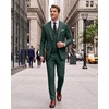 WULFUL Men’s 3 Piece Suit Set Slim Fit 2 Button Blazer Business Tuxedo Vest Jacket Pants Formal Wedding Prom(Dark Green)