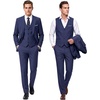 WULFUL Men’s 3 Piece Suit Set Slim Fit 2 Button Blazer Business Tuxedo Vest Jacket Pants Formal Wedding Prom(Navy)