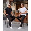 WULFUL Mens Slim Fit Skinny Stretch Dress Pants Formal Casual Golf Work Slacks Trousers(Black)